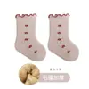 Calcetines para Bebé Recién Nacido, Calcetines Gruesos y Cálidos de Otoño e Invierno para Bebé, Calcetines de Tubo Medio de Encaje de Princesa para Niña, Puño Suelto, Sin Costuras