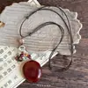 Nuevo Collar con Colgante de Pluma Zen Chino para Mujer Cadena Larga Retro Bohemio para Clavícula Accesorios Étnicos para Apilar