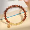 Pulseira Kuk de círculo duplo para mulheres, novo estilo chinês, luxo leve, nicho, requintada, retrô, pulseira com anel de corrida de calcedônia jadeíta água azul