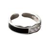 Anillo Geométrico de Circonita Estilo Coreano Simple Elegante Moda Lujo Ligero Gama Alta Anillo de Ola con Goteo de Pegamento Negro