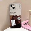 Café Americano Gelado Adequado para iPhone 17 Pro Max, Capa de Celular Apple 16 Fosca com Furo Grande, 17/15 Anti-Queda 14