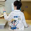 Pijama Infantil, coleção primavera e outono para meninos, pijama de manga longa em algodão penteado, roupa de casa, design de desenho animado para meninos e adolescentes, novo estilo 2026