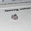Brincos de Osso de Orelha de Titânio com Parafuso, Gatinho Kt Colorido de Zircônia Fofa de Desenho Animado, Coração Rosa, Cabeça Kt, Versátil e Fofo