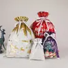 Bolsas de Regalo Navideñas Transfronterizas 2026 Modelo Nuevo Amazon Más Vendido Set de Bolsas de Regalo Navideñas Bolsa con Cordón Bolsa de Dulces
