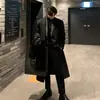 C1919 2025 Outono/Inverno Novo Casaco de Lã para Homem, Casaco de Lã Grosso Até o Joelho Estilo Coreano, Trench Coat Casual