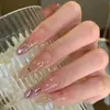 30 Piezas de Puntas Populares de Uñas Artísticas Domésticas, Colección Dulce y Linda de Nudo de Lazo Ojo de Gato Estilo Francés, Puntas de Uñas Portátiles al por Mayor