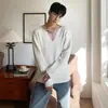 Otoño e Invierno Nuevo Tejido de Punto con Cuello en U de Manga Larga para Hombre Asimétrico Ajustado Casual de Negocios Venta al por Mayor Transfronteriza