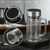 Taza de Té de Regalo con Logo Impreso, Regalo Souvenir, Taza de Agua de Vidrio de Borosilicato Alto Resistente a Altas Temperaturas, Taza Publicitaria, Taza de Vidrio de Doble Pared
