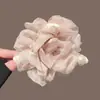 Pinza de Pelo Suave de Camelia Floral, Nuevo Pasador Elegante Estilo Coreano para Recogido en la Parte Posterior de la Cabeza, Pinza de Tiburón para el Cabello para Mujeres