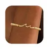 Onda de Productos Nuevos Más Vendidos Transfronterizos Pulsera de Perlas Doradas y Plateadas Geométricas Ola Moda Joyería Regalo