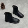 Botas Retro Versátiles para Mujer Hechas a Mano de Cuero Genuino Botas Casuales Planas Botines Otoño e Invierno Moda Británica de Piel de Vaca Suave