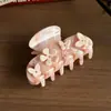 Presilha de cabelo elegante coreana com strass, acetato, formato de fruta, coração, tamanho médio, para penteados presos, presilha jacaré, para rabo de cavalo alto semi-preso