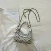 2026 Nuevo Estilo Bolso Suave y Elegante de Lunares, Versión Coreana de Moda, Bolso de Hombro/Axila Casual Simple Relajado de Nicho