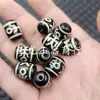 Contas Dzi Dente de Tigre Preto e Branco, Contas Soltas de Jade, Contas de Ágata, Contas de Arroz Nobre, Contas Cilíndricas, Contas para Acessórios de Joias