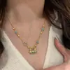 Nuevo Colgante de Cerradura de Bolso Estilo Chino Collar Cadena para Clavícula Lujo Ligero Elegante Alto Valor de Belleza Moda Todo Fósforo Cadena de Collar Exquisita