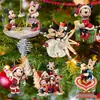 Decoração Pendente de Árvore de Natal de Acrílico Dupla Face Desenho Animado de Natal Fofo Pendente de Carro Novo Produto Transfronteiriço