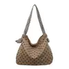 Bolsa de tecido com poá estilo ins coreano, grande capacidade, feminina, transfronteiriça, nova, para o dia a dia, versátil, bolsa de ombro tote