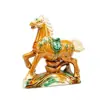 Figura de Caballo de Cerámica Tang Sancai Caballo Liebre Roja Auspiciosidad Alta Iluminación Artesanía Gama Alta Oficina Hogar Sala de Estar Caballo de Recaudación de Riqueza