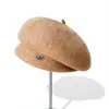 Boina de Lana Gorra Suministro Transfronterizo Estilo Hepburn Gorra de Periodista para Mujer Circunferencia de Cabeza Grande Gorra Casual Cálida de Invierno