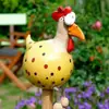 Frango de Perna Pendurada Olhudo Transfronteiriço Decoração de Resina Tema Primavera para Cerca Jardim Quintal Frango de Perna Longa Decoração Atacado
