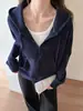 Sudadera con capucha y cremallera Otoño e Invierno 65% Algodón Estilo Básico Simple Jacket Engrosada Gris Deportiva Versátil Top que oculta la carne
