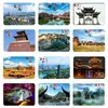 Jinhua Zhejiang Paisaje de Arquitectura Antigua Hengdian Yiwu Pabellón Jiming Pagoda Wanfo Imanes para Refrigerador de Vidrio Souvenirs Turísticos