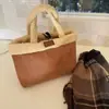 Bolso Cesta Tote de Imitación de Lana de Cordero Estilo Coreano Otoño e Invierno Moda Versátil Bolso Tote de Felpa Bolso de Viaje para Mujer