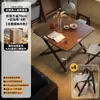 Mesa de comedor plegable de madera maciza, rectangular, para apartamentos pequeños, mesa y sillas de comedor para uso doméstico, modelo nuevo 2025, adecuada para viviendas de alquiler