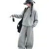 Conjunto de sudadera y pantalón de chándal para niña de otoño, nuevo estilo americano 2026, pantalones holgados de pierna curva, conjunto de dos piezas, moderno