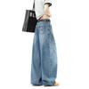 Jeans Bordados de Rosa para Hombre, Marca Trendy de Verano Diseño de Pareja, Pantalones Lavados Scimitar, Pantalones Sueltos Casuales Versátiles