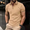 Ins europeos y americanos transfronterizo 2024 verano AliExpress Amazon Camiseta para hombre botón cuello acanalado polo deportivo