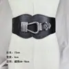 Tejido Europeo y Americano Cinturón Ancho Hebilla Tallada Retro 2022 Moda Mujer Elástico Estirable Cinturón Negro Transfronterizo para Mujer