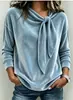 Sudadera de terciopelo con lazo, comercio exterior europeo y americano 2026 Amazon, nueva sudadera de color liso para mujer de otoño e invierno, transfronteriza