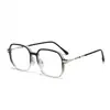 Gafas de Nuevo Estilo Lujo Ligero Negro Dorado Anti Luz Azul Ultra Ligeras de Metal Empalmado Montura Grande para Estudiantes Viajando Sin Maquillaje, Adecuadas para Hombres y Mujeres con Caras Grandes