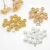 Cuentas espaciadoras tradicionales de color dorado que conservan su color, cuentas de tubo recto, cuentas con forma de corazón, cuentas espaciadoras tipo platillo volador, cuentas planas con patrón de espiral, joyería de cuentas para manualidades