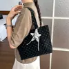 2026 nova bolsa tote grande da moda estilo coreano com bolinhas e adoráveis enfeites de estrela, versátil para carregar no ombro ou na mão