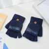 Guantes de dedo medio para niños otoño e invierno niños medio dedo cálidos lindos estudiantes de primaria escritura guantes de punto de doble propósito al por mayor