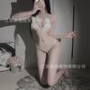 Lencería sexy crujiente encaje sexy tres puntos pecho pequeño gran tentación de perlas tanga pasión libre de traje