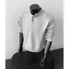 Sudadera de Cuello Alto Medio Cleanfit Henry para Hombre, Otoño, Corte Boxy, Marca Trendy, Peso Pesado, Estilo Americano, Gris, Manga Larga