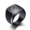 Anillo Versátil de Acero Inoxidable con Cabeza de León Grabada a Láser, Popular Transfronterizo Europeo y Americano, Moda Animal 18 mm, Venta al por Mayor