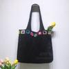 Bolso de Punto Enrejado de la Abuela Bolso de Red para Mujer 2025 Nuevo Verano Estilo Vacaciones Marítimas Bolso de Lana Tejida Bolso General
