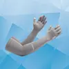 Manga helada de protección solar para hombres y mujeres, primavera y verano, guantes de seda de hielo, protector de brazo solar, para conducir, montar, fina, con dos dedos descubiertos