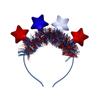 Nova Luz LED para o Dia Nacional Americano de Cools Estrela de Cinco Pontas com Topo e Flor de Puxar Faixa de Cabeça Luminosa