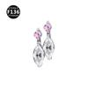 Transfronterizo Titanio F136 Forma de Gota de Agua Piedra Natural Microincrustado Estrella Cruzada Rosca Interna Perno para Hélice Auricular Perno para Labio Perno para Lóbulo de la Oreja Perno para Cartílago de la Oreja