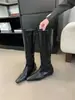 Botas Altas de Temporada Primer Encuentro, Botas Ajustadas, Nueva Colección Otoño/Invierno 2026, Puntera Cuadrada Retro, Efecto Adelgazante, Tacón Oculto, Botas Largas para Mujer