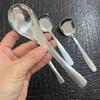 Colher de sopa de gelo rachado Colher de sorvete Colher de cabeça redonda de aço inoxidável Colher de fundo plano Colher de comida ocidental Colher de sopa Colher Colher de mesa longa