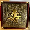 Pantalla de Mesa Estampada de Oro Puro 999 Tian Guan Ci Fu (Dios de la Riqueza y la Prosperidad) Adorno de Marco de Fotos Estilo Chino Nuevo Regalo de Inauguración de Casa Celebración de Cumpleaños Ceremonia de Inauguración