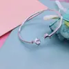 Pulsera de plata S999 hermosa flor joyería de plata forma de corazón abierta plata pura 999 pulsera para mujer ventas directas de fábrica