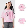 [Mesmo Estilo do Shopping] Balabala Roupas Infantis Camiseta de Manga Curta para Meninas 2025 Verão Secagem Rápida Top Fresco
