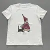 Camiseta Nueva de Manga Corta para Mujer con Tejido Cepillado Estampado, Versátil Casual de Cuello Redondo Holgado para el Día a Día, Top Base